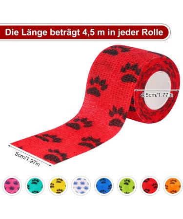Heyu-Lotus 8 Roll Self-Adhering Cohesive Bandage | Elastic Vet Wrap for Dogs Horses & Pets | 5cm x 4.5m - International Shipping Available - Buy Online on GoSupps.com