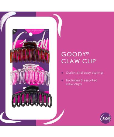Goody Classics Large Spiral Claw Clips - 3-Pack Assorted Colors - Pain-Free Hair Accessories for All - Buy Online on GoSupps.com
