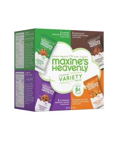 Maxine's Heavenly Individually Wrapped Cookie Variety Pack | 8 packs (4 Flavors) of Vegan Gluten Free Cookies | Oatmeal Raisin, Peanut Butter, Almond Chocolate Chunk, and Vegan Chocolate Chip Cookies 8 Count (Pack of 1)