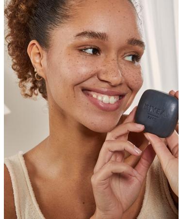 NIVEA Naturally Clean Deep Cleansing Solid Face Scrub 75g 100% natural facial peeling with activated charcoal and citric acid Cleansing facial scrub with vegan formula - Buy Online on GoSupps.com