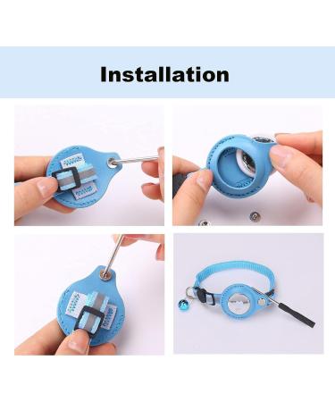 Mouyou Airtag Cat Collar - Soft Reflective Nylon with Bell & Safety Clasp | Adjustable 22-34cm Blue Tracking Collar with Airtag Case - Buy Online on GoSupps.com