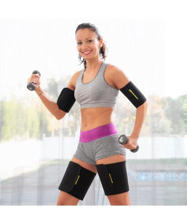 InnovaGoods Unisex Sauna Effect Sports Bands for Arms & Legs - 4 Piece Set - Black - Universal Size - Boost Your Workout - Buy Online on GoSupps.com