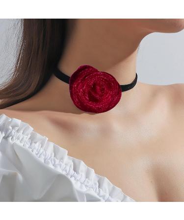Buy OralGos Stylish Rose Pendant Necklace - Colorful Floral Velvet Chain | Fashion Jewelry for Every Occasion - Buy Online on GoSupps.com