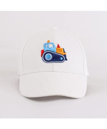 LANGZHEN 100% Cotton Kids Baseball Cap Hat | Adjustable Sun Hat for Girls Boys M | Engineering Vehicle Design | White - Buy Online on GoSupps.com