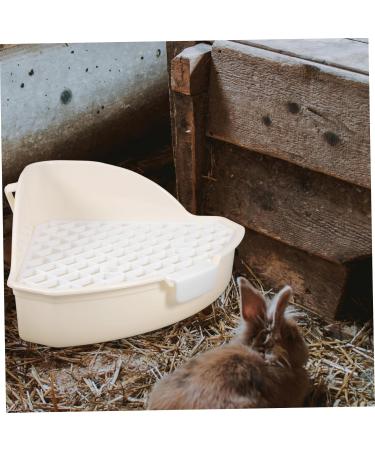 GANAZONO Rabbit Triangle Toilet Pet Litter Basin Pet Cage Guinea Pig Enclosure Pet Potty Abs White 25.00X19.00X10.00CM White - Buy Online on GoSupps.com