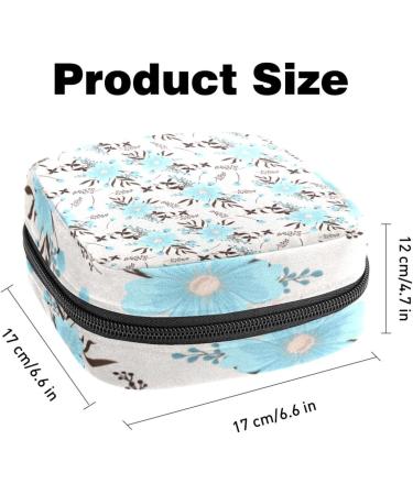 Buy Portable Women's Binding-Up Bags for Menstrual Cups & Pads - Ideal for Teenage Girls - Stylish Blue Flowers Design - Buy Online on GoSupps.com