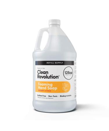 Clean Revolution Foaming Hand Soap Refill Supply Container. Ready to Use Formula. Dreamy Citrus Fragrance, 128 Fl. Oz Dreamy Citrus 128 Fl Oz (Pack of 1)
