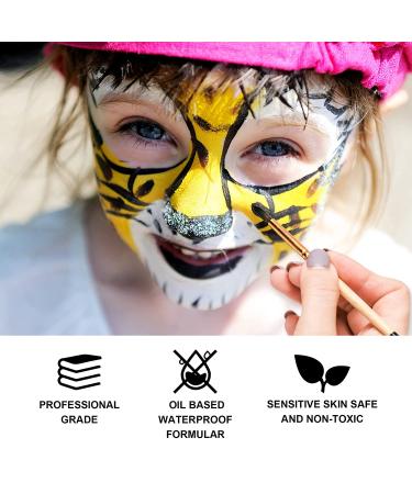 BOBISUKA Glow in the Dark Black & White Face Body Paint Set - 140g Professional Palette for Art, Theater, Halloween & Cosplay - Buy Online on GoSupps.com