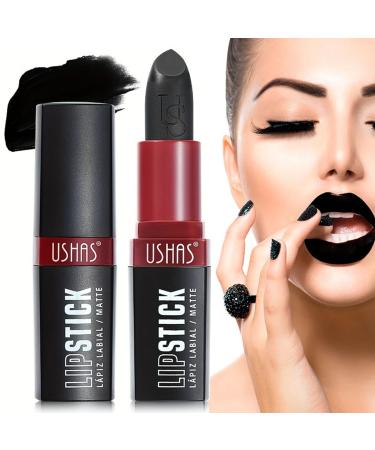 Anti-Black Lipstick | Velvet Lipstick | High Impact Matte Black Lip Cosmetic Highly Pigmented Lipstick Moisturizes Lips for Girls Firulab