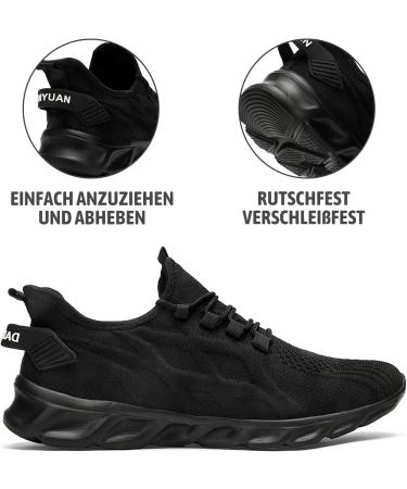 LINENGHS Men's Lightweight Breathable Running Sneakers - Sports & Outdoor Fitness Shoes - Tennis & Jogging - Size 39 EU - Black - Buy Online on GoSupps.com