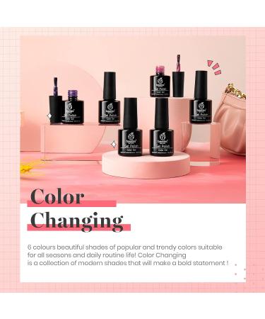 Beetles 6 Pcs Temperature Colour Changing Gel Nail Polish Set - Glitter Phantom Chameleon Shades - Soak Off UV LED - Christmas Manicure Kit - Buy Online on GoSupps.com