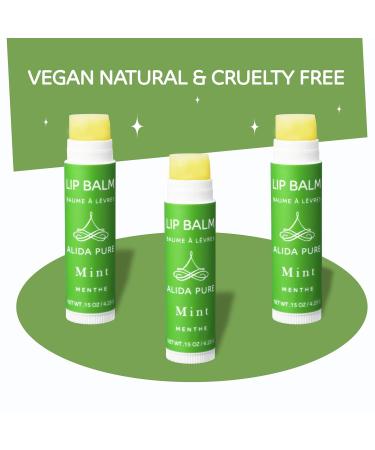 ALIDA PURE Mint Lip Balm Collection Vegan Lip Balm Beeswax Free with Avocado Oil Organic Jojoba Oil and Vitamin E for Dry Chapped or Cracked Lips 3 Tube Set Mint-3 Pack - Buy Online on GoSupps.com