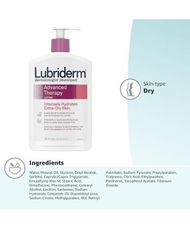 Buy Lubriderm Advanced Therapy Moisturizing Lotion - Deep Hydration Non-Greasy Vitamins E & B5 for Extra Dry Skin - 16 fl. oz | International Shipping Available - Buy Online on GoSupps.com