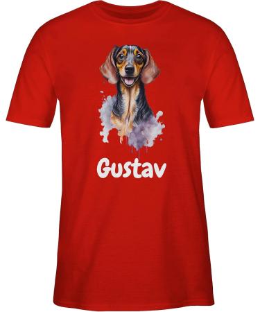 Personalized Dachshund T-Shirt for Dog Owners | Custom Name Gift by Shirtracer - 4XL Red - Buy Online on GoSupps.com