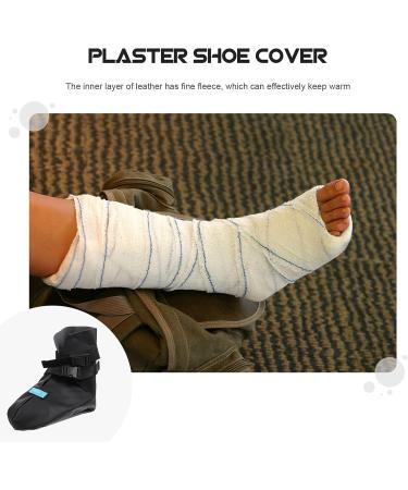 Gleavi Winter Foot Cast Sock - Plantar Fasciitis Relief, Walking Boot Shoe - Black, Large - Buy Online on GoSupps.com