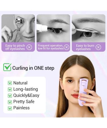 TOUCHBeauty Heated Eyelash Curler Rechargeable Electric Eyelash Curler with LED Display 3-Level Adjustable Temperature Rechargeable Natural Curling 24H Long Lasting for Women AG-2316purple - Buy Online on GoSupps.com