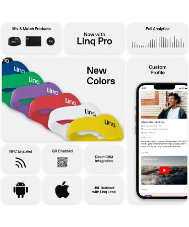 Linq Bracelet v3 - Smart NFC and QR Technology Band for Networking, Custom Links, Videos - White - Buy Online on GoSupps.com