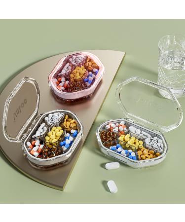 Blue 4 Compartment Pill Box - Portable Moisture-Proof Pill Organizer for Medication & Supplements - International Shipping Available - Buy Online on GoSupps.com