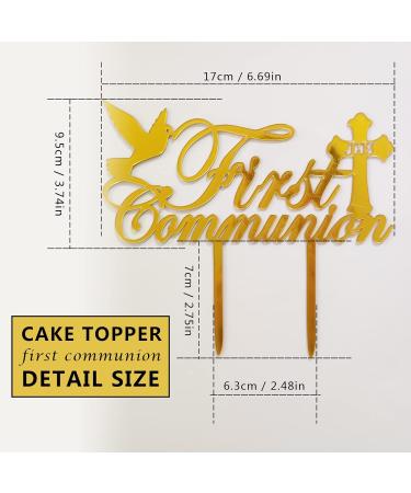 INDKOPVA First Holy Communion Cake Topper Acrylic Reusable First Communion Cake Decoration Christening for Kids - Buy Online on GoSupps.com