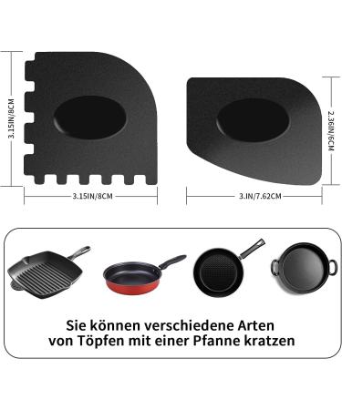 Premium Cast Iron Cleaner - Durable Stainless Steel & Plastic Grill Scraper | 18x18 cm | Ideal for Oven Grill Pans & Dutch Oven Accessories - Buy Online on GoSupps.com