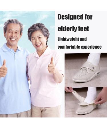 Diabetic Shoes for Women with Neuropathy Edema - Extra Wide Widths Walking Shoe | Velcro Easy On/Off | Lightweight Non-Slip Mesh Breathable (Color: B, Size: W7/M6.5) - Buy Online on GoSupps.com