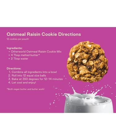 Otherworld Gluten-Free Vegan Oatmeal Raisin Cookie Mix - Dairy-Free, Superfoods, Plant-Based Protein, Hidden Veggies - Low Calorie Dessert - Buy Online on GoSupps.com