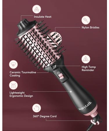 3-in-1 Hair Dryer Brush with Negative Ionic Technology - Volumizing Blowout Styler for Drying, Straightening, Curling - ALCI Plug - Buy Online on GoSupps.com
