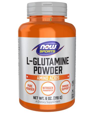 NOW Sports Nutrition, L-Glutamine Pure Powder, Nitrogen Transporter*, Amino Acid, 6-Ounce