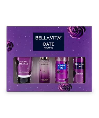 B'ELAVITA Date Woman Travel Size Gift Set with Body Shower Gel 55ml for Deep Cleansing EDP Perfume 20ml Body Mist 50ml & Perfume Body Lotion 50ml - Buy Online on GoSupps.com
