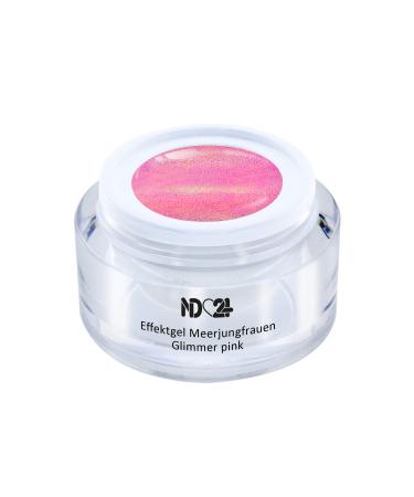 Uv Led Effect Gel Mermaids Glitter Pink - Pink - Studio Quality - Made In Germany - 5ml