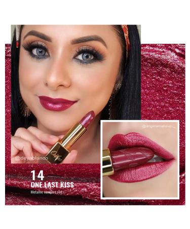 Oulac Metallic Gloss Lipstick - Long-Lasting Vegan Waterproof - One Last Kiss (Vampire Red) - 4.3g - Buy Online on GoSupps.com