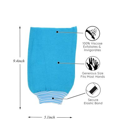 Exfoliating Bath Gloves for Body Scrub 5 PACK Women Exfoliator Scrubber Shower Mitt Removing Dead Skin Hammam Towel - PINK 9.4 Inch x 5.1 Inch Pink - Buy Online on GoSupps.com