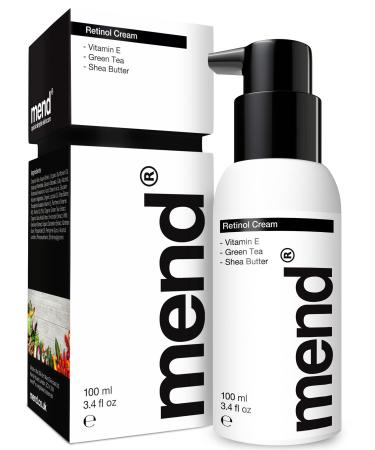 Retinol Cream for Men with QUICKsorb For 5x Faster Results & Hyaluronic Acid Serum - HUGE 100 ml - Anti Ageing Day & Night Wrinkle Cream For Face & Under Eye - Vegan Organic Mens Skincare by Mend