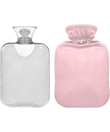 Light Pink Hot Water Bottle with Cover - 1L Heat Bottle for Pain Relief & Muscle Injury - Ideal for Home Comfort - Buy Online on GoSupps.com