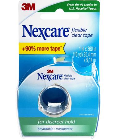 Nexcare Flexible Clear Tape - Stretchy Design, Conforms to Hard to Reach Areas - 1 Count Dispenser Pack - Buy Online on GoSupps.com