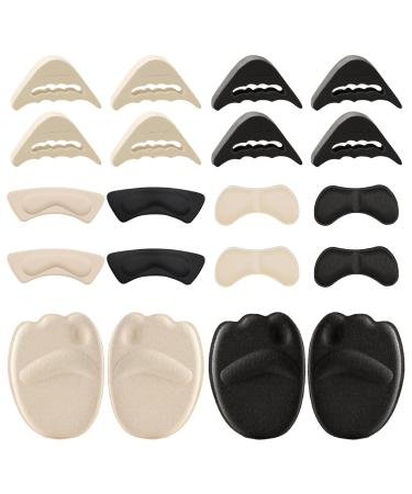 10 Pairs High Heel Cushion Pads Adjustable Toe Filler Inserts Front Insoles Heel Grips Liner Insert Self-Adhesive Heel Sports Cushion Foot Shoe Insoles Heel Blister Protector for Too Big Shoes