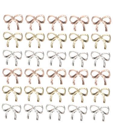 Healeved 1 Nail Art Accessories Decor Rhinestones Flatback Nail Charms Bowknot Nail Art Charms Metal Nail Charms Nail Studs Alloy Nail Rivets Nail Art Studs 3d Manicure Nail Drill 13X7X1cm As Shown
