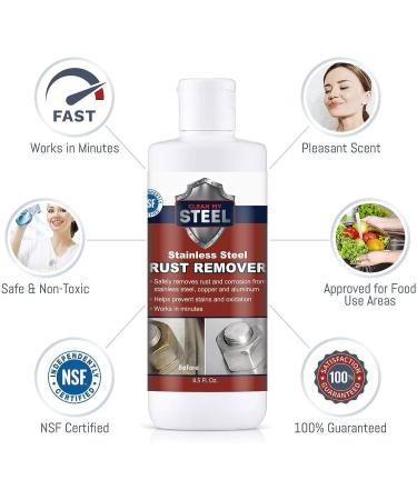 Stainless Steel Cleaner & Rust Remover Kit - 8.5 Fl Oz (Pack of 2) - For Appliances, Grills & Diamond Plate - Scratch Remover & Protector Included - Buy Online on GoSupps.com