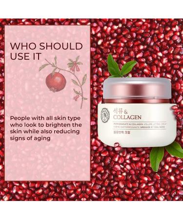 Pomegranate & Collagen Face Cream With 10% Marine Collagen & Pomegranate Extracts. | Day & Night Cream to smooth | Suitable For All Skin Types 100Ml - Buy Online on GoSupps.com