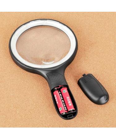 Glass Handheld Magnifier Enlarged Mirror Extra Large 5.5" Glass with Bright 10 LED Lights 2X Lens 5X Zoom Reading Handheld Loupe Magnifier Magnifier for Reading Made in China - Buy Online on GoSupps.com