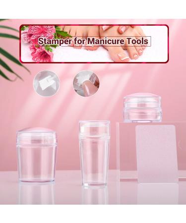 Noverlife 3PCS Nail Art Stamper Kit - Clear Silicone Stampers for Nail Design - Manicure Jelly Stamper Set with Scraper Cards - DIY Nail Stamping Transfer in 3 Sizes - Buy Online on GoSupps.com