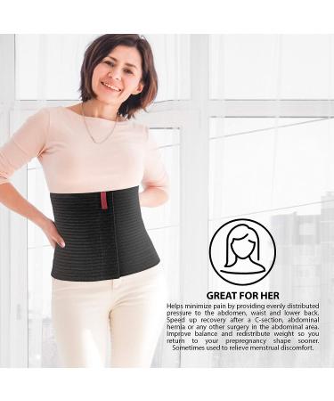 ORTONYX Abdominal Binder for Men and Women - Postpartum & Post-surgery Support Belt - Black (L/XXL) - Buy Online on GoSupps.com