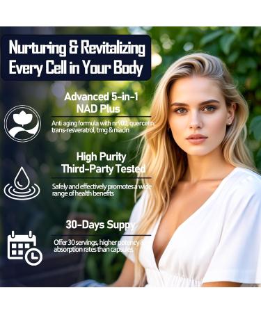 NAD Supplements for Women & Men, Liposomal NAD Nicotinamide Riboside Resveratrol 900mg w. B3 Vitamin Quercetin TMG, Liquid Resveratrol NAD Plus Supplement for Anti-Aging Energy Focus Longevity - Buy Online on GoSupps.com