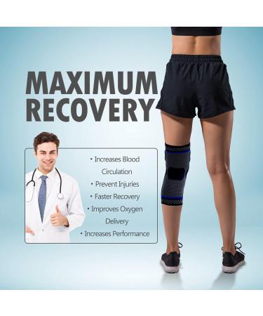 Professional Knee Brace Compression Sleeve for Men and Women - Medical Grade Support for Running, Meniscus Tear, Arthritis - Joint Pain Relief & Sports Injury Recovery - N2/Light Black - Buy Online on GoSupps.com