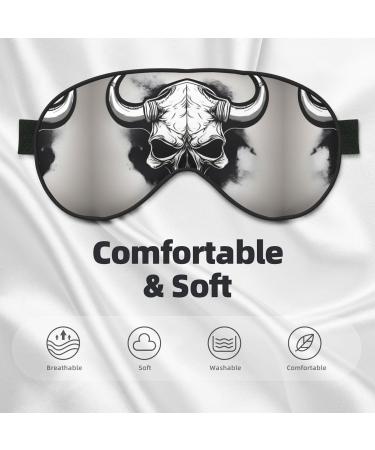 Buy SSIMOO Bull Skull Print Double-Sided Eye Mask | Soft Light Blocking for Better Sleep - Buy Online on GoSupps.com