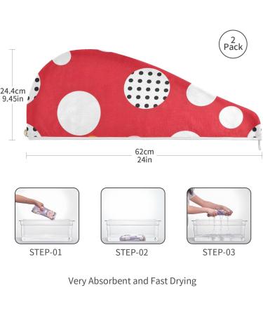 Graffiti Color Points Hair Towel 2 Pack | Super Absorbent Quick Dry Hair Turbans for Women & Girls - Buy Online on GoSupps.com