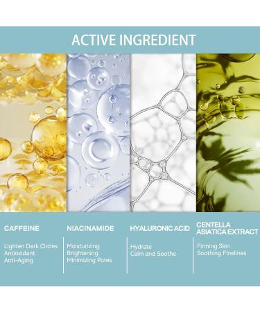 Caffeine Eye Serum Under Eye Cream for Dark Circles and Puffy Eyes with Hyaluronic Acid Niacinamide Moisturizing Anti-Wrinkle Skincare Serum for Men and Women Eye Treatment 30ml (eye serum) - Buy Online on GoSupps.com