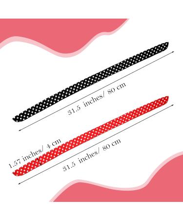 2 Pieces Polka Dot Headbands Sibba Rabbit Ear Bow Headwraps Retro Bandana Christmas Dress Up 50s Wire Headband Vintage Print Hairband Cute Knotted Hair Accessories for Women Girls - Buy Online on GoSupps.com