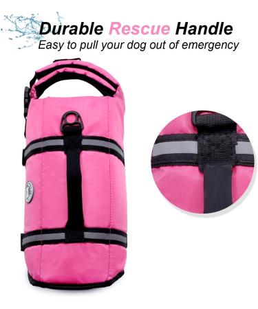 Vivaglory Ripstop Dog Rescue Vest - Buoyant & Visible for Small/Medium Dogs - Pink XS (35-43cm) - Buy Online on GoSupps.com