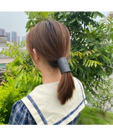 Ipetboom Girl Leather Hair ties Ponytail Holder Motorcycle Riding Ponytail Headdress Accessories for Women Girl black. - Buy Online on GoSupps.com